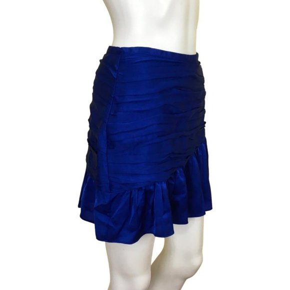 Ramy Brook Women MiniSkirt Cobal Color Ruffle Size 2 Chic Jovial - Picture 3 of 8